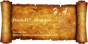 Haskó Aranka névjegykártya