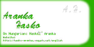 aranka hasko business card